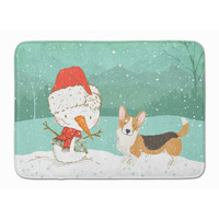 "Caroline's Treasures Tricolor Cardigan Corgi Snowman Christmas Machine Washable Memory Foam Mat, Multicolor"