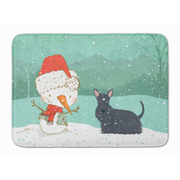 "Caroline's Treasures Scottish Terrier Snowman Christmas Machine Washable Memory Foam Mat, Multicolor"