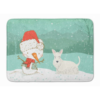 "Caroline's Treasures Wheaten Scottish Terrier Snowman Christmas Machine Washable Memory Foam Mat, Multicolor"