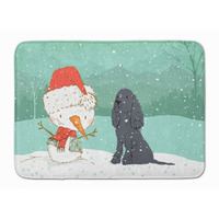 "Caroline's Treasures Black Spaniel Snowman Christmas Machine Washable Memory Foam Mat, Multicolor"