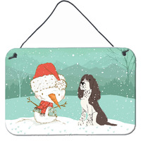 Caroline's Treasures Snowman Brown English Springer Spaniel Christmas Wall or Door Hanging Prints