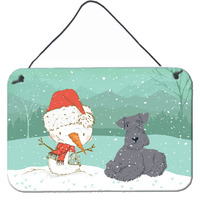 "Caroline's Treasures Lakeland Terrier Snowman Christmas Wall or Door Hanging Prints, Multicolor"