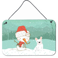 Caroline's Treasures Snowman White French Bulldog Christmas Wall or Door Hanging Prints