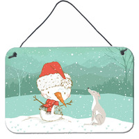 Caroline's Treasures Snowman Italian Greyhound Christmas Wall or Door Hanging Prints