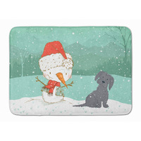 "Caroline's Treasures Black Maltese Snowman Christmas Machine Washable Memory Foam Mat, Multicolor"