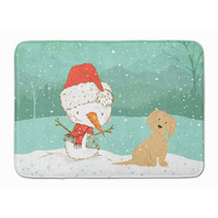"Caroline's Treasures Brown Maltese Snowman Christmas Machine Washable Memory Foam Mat, Multicolor"