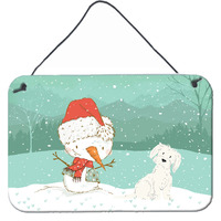 Caroline's Treasures Snowman Maltese Christmas Wall or Door Hanging Prints