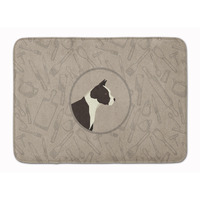 "Caroline's Treasures American Staffordshire Terrier In the Kitchen Machine Washable Memory Foam Mat doormats, Multicolor"