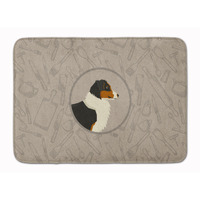 "Caroline's Treasures Australian Shepherd In the Kitchen Machine Washable Memory Foam Mat doormats, Multicolor"