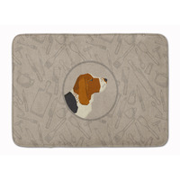 "Caroline's Treasures Basset Hound In the Kitchen Machine Washable Memory Foam Mat doormats, Multicolor"