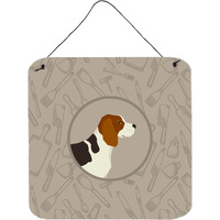 "Caroline's Treasures Beagle in The Kitchen Door Hanging Prints wall-decor, Multicolor"