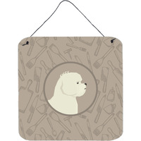 "Caroline's Treasures Bichon Frise in The Kitchen Door Hanging Prints wall-decor, Multicolor"