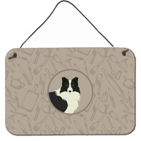 "Caroline's Treasures Border Collie in The Kitchen Door Hanging Prints wall-decor, Multicolor"
