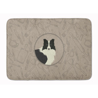 "Caroline's Treasures Border Collie In the Kitchen Machine Washable Memory Foam Mat doormats, Multicolor"