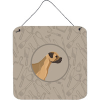 "Caroline's Treasures Border Terrier in The Kitchen Door Hanging Prints wall-decor, Multicolor"