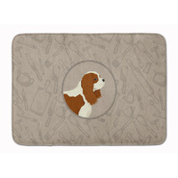 "Caroline's Treasures Cavalier Spaniel In the Kitchen Machine Washable Memory Foam Mat doormats, Multicolor"