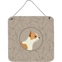 "Caroline's Treasures Chihuahua in The Kitchen Door Hanging Prints wall-decor, Multicolor"