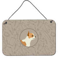 "Caroline's Treasures Chihuahua in The Kitchen Door Hanging Prints wall-decor, Multicolor"