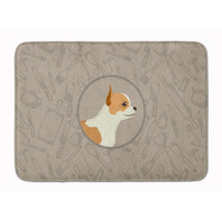 "Caroline's Treasures Chihuahua In the Kitchen Machine Washable Memory Foam Mat doormats, Multicolor"