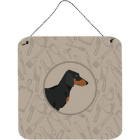 "Caroline's Treasures Dachshund in The Kitchen Door Hanging Prints wall-decor, Multicolor"