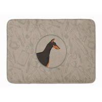 "Caroline's Treasures Doberman Pinscher In the Kitchen Machine Washable Memory Foam Mat doormats, Multicolor"