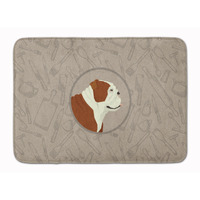 "Caroline's Treasures English Bulldog In the Kitchen Machine Washable Memory Foam Mat doormats, Multicolor"