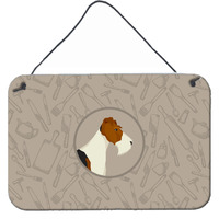 "Caroline's Treasures Fox Terrier in The Kitchen Door Hanging Prints wall-decor, Multicolor"