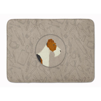 "Caroline's Treasures Fox Terrier In the Kitchen Machine Washable Memory Foam Mat doormats, Multicolor"