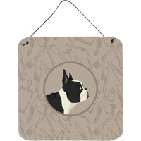 "Caroline's Treasures French Bulldog in The Kitchen Door Hanging Prints wall-decor, Multicolor"