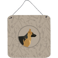 "Caroline's Treasures German Shepherd in The Kitchen Door Hanging Prints wall-decor, Multicolor"