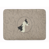 "Caroline's Treasures Dane In the Kitchen Machine Washable Memory Foam Mat doormats, Multicolor"