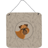 "Caroline's Treasures Brussels Griffon in The Kitchen Door Hanging Prints wall-decor, Multicolor"