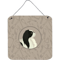 "Caroline's Treasures Japanese Chin in The Kitchen Door Hanging Prints wall-decor, Multicolor"