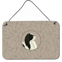 "Caroline's Treasures Japanese Chin in The Kitchen Door Hanging Prints wall-decor, Multicolor"