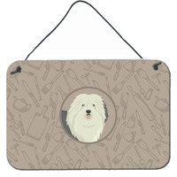 "Caroline's Treasures Old English Sheepdog in The Kitchen Door Hanging Prints wall-decor, Multicolor"