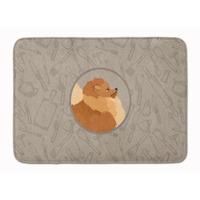 "Caroline's Treasures Pomeranian In the Kitchen Machine Washable Memory Foam Mat doormats, Multicolor"