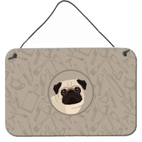 "Caroline's Treasures Pug in The Kitchen Door Hanging Prints wall-decor, Multicolor"