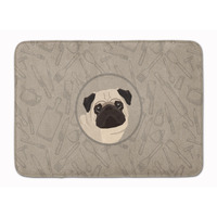 "Caroline's Treasures Pug In the Kitchen Machine Washable Memory Foam Mat doormats, Multicolor"