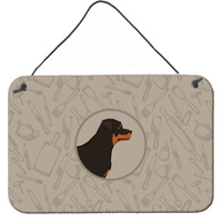"Caroline's Treasures Rottweiler in The Kitchen Door Hanging Prints wall-decor, Multicolor"