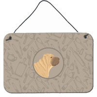 "Caroline's Treasures Shar Pei in The Kitchen Door Hanging Prints wall-decor, Multicolor"