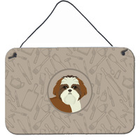 "Caroline's Treasures Shih Tzu in The Kitchen Door Hanging Prints wall-decor, Multicolor"