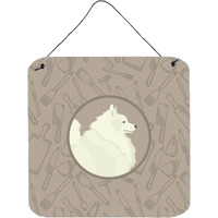 "Caroline's Treasures Spitz in The Kitchen Door Hanging Prints wall-decor, Multicolor"