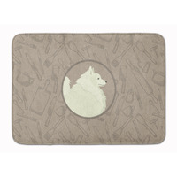 "Caroline's Treasures Spitz In the Kitchen Machine Washable Memory Foam Mat doormats, Multicolor"