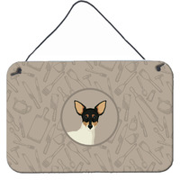 "Caroline's Treasures Toy Fox Terrier in The Kitchen Door Hanging Prints wall-decor, Multicolor"