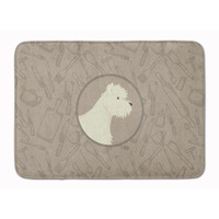 "Caroline's Treasures Westie In the Kitchen Machine Washable Memory Foam Mat doormats, Multicolor"