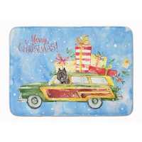 "Caroline's Treasures Merry Christmas Bouvier des Flandres Machine Washable Memory Foam Mat doormats, Multicolor"