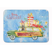 "Caroline's Treasures Merry Christmas Doberman Pinscher Machine Washable Memory Foam Mat doormats, Multicolor"