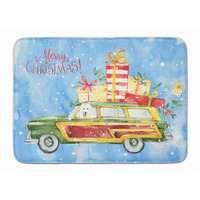 "Caroline's Treasures Merry Christmas Japanese Spitz Machine Washable Memory Foam Mat doormats, Multicolor"