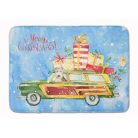 "Caroline's Treasures Merry Christmas Lakeland Terrier Machine Washable Memory Foam Mat doormats, Multicolor"