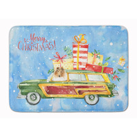 "Caroline's Treasures Merry Christmas Collie Machine Washable Memory Foam Mat doormats, Multicolor"